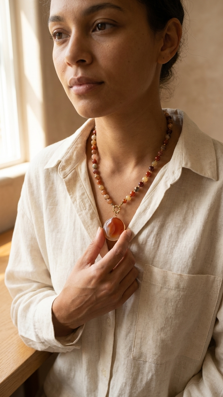 Collar TERRA | Ágata Cornalina Natural