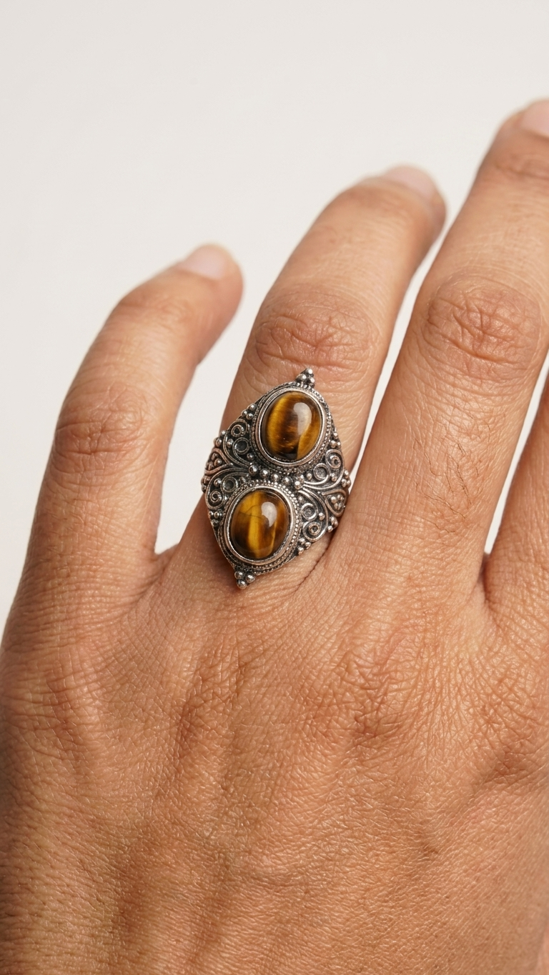 Anillo DUNA | Ojo de Tigre Natural