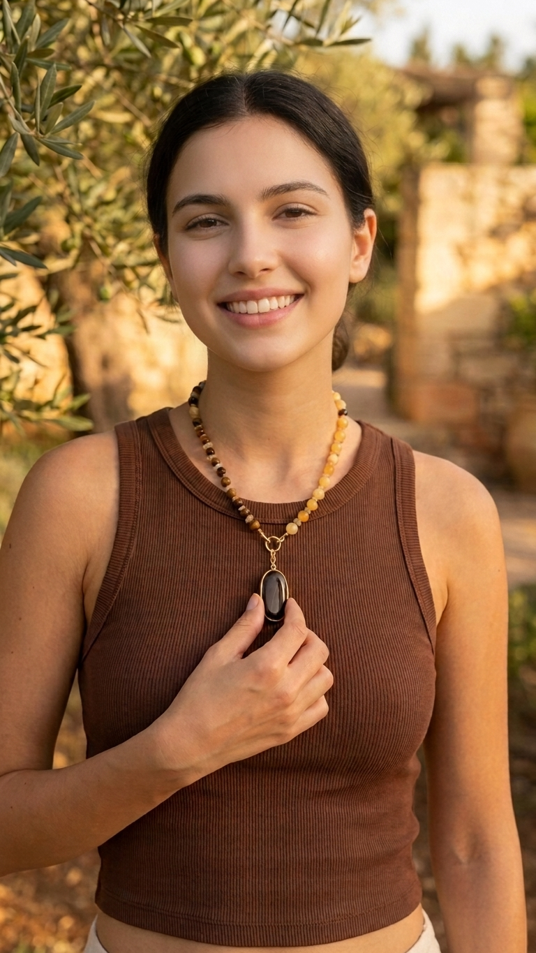 Collar AURELIA | Ágata Bandeada y Piedras Naturales