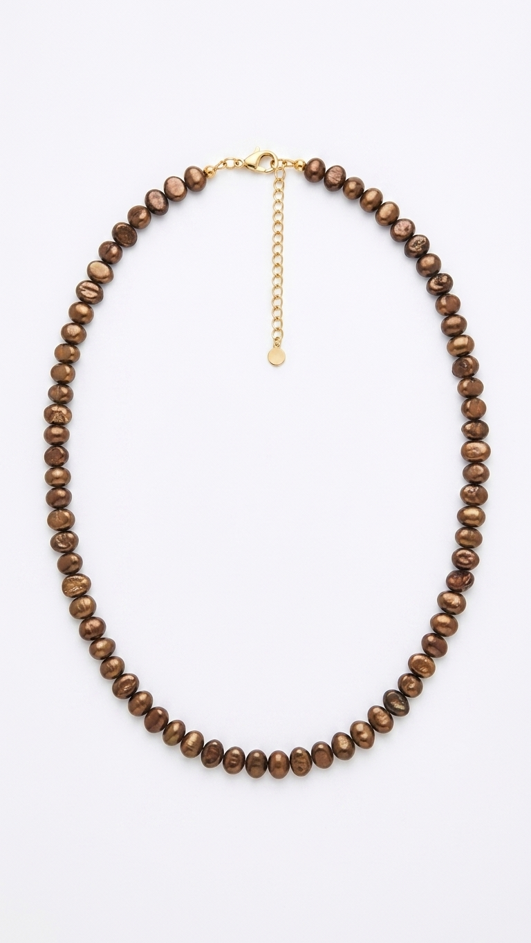 Collar AURIA de Perlas de Río Chocolate | AMARÉ