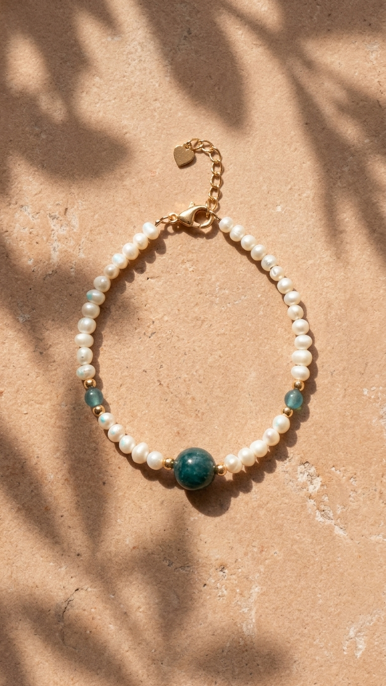 Pulsera NÁYADE · Perlas Naturales y Jade