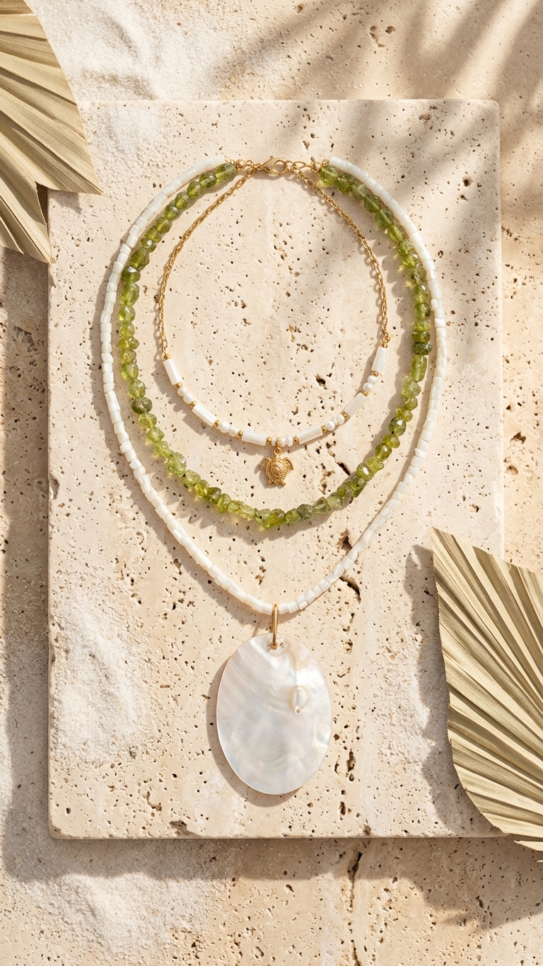 Collar Set EDÉN · Nácar & Peridoto