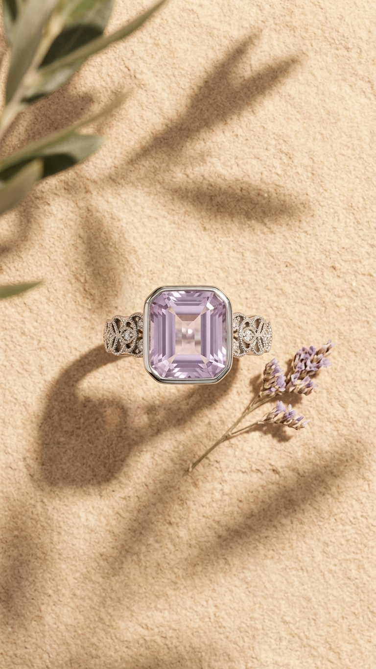 Anillo ALTHEA Anillo de amatista lavanda
