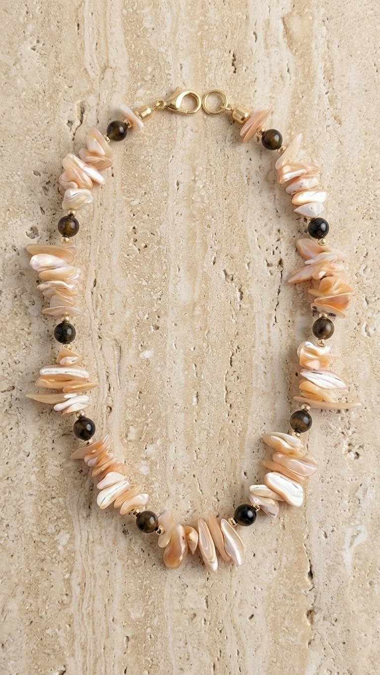 Collar DUNA de Nácar y Ojo de Tigre