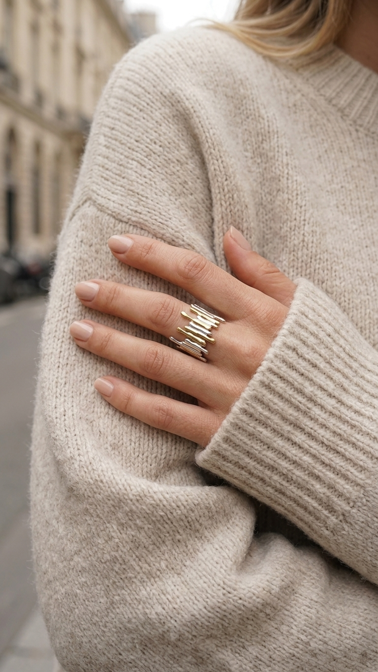 Anillo GALENE Bicolor de Acero Inoxidable | AMARÉ Copiar