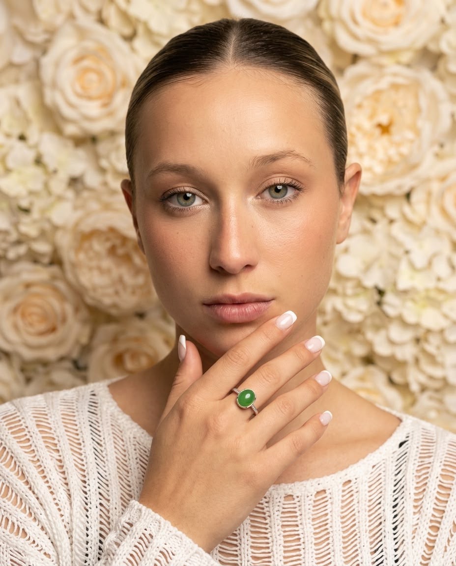 Anillo JADEA · Jade Natural Ajustable