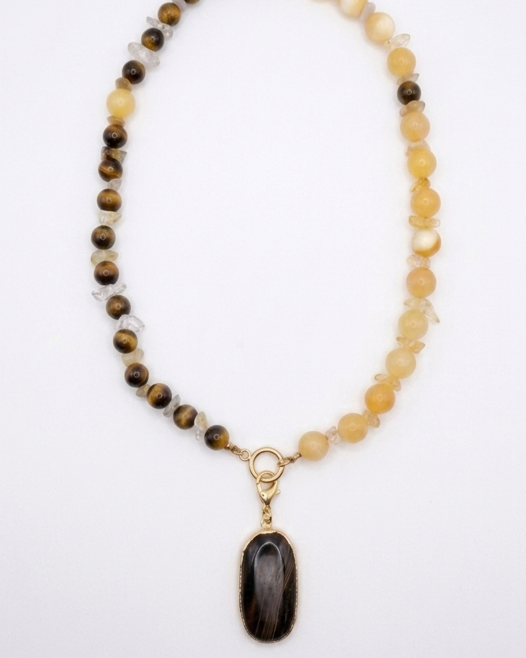 Collar AURELIA | Ágata Bandeada y Piedras Naturales