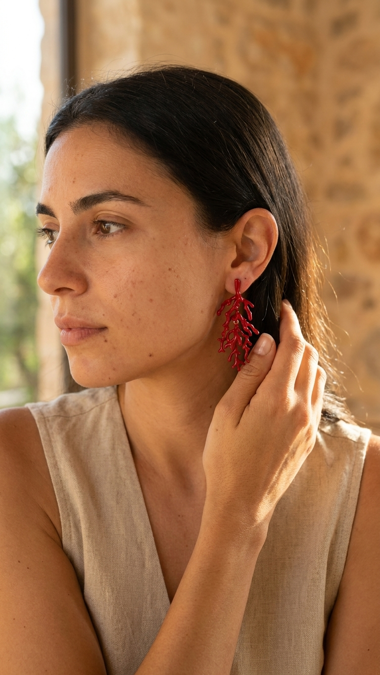 Pendientes CORAL - STEEL