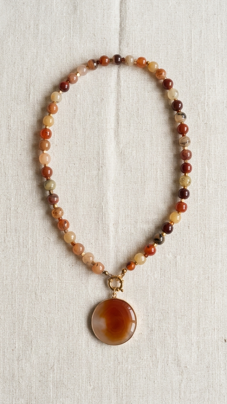 Collar TERRA | Ágata Cornalina Natural