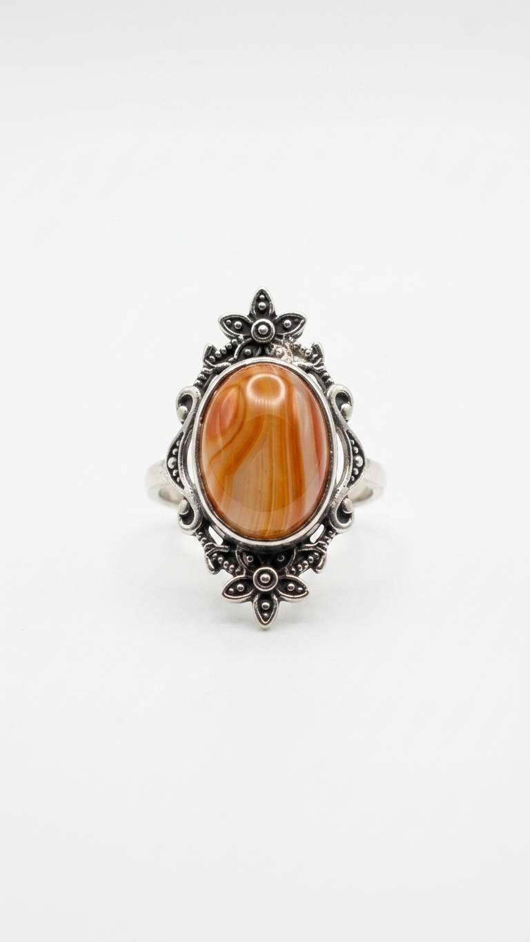 Anillo CORALIA | Ágata Cornalina Natural