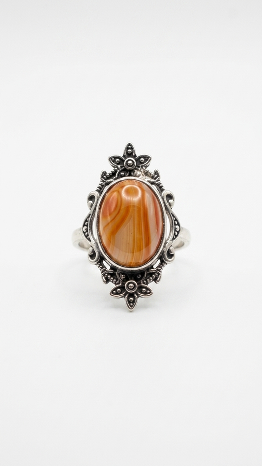Anillo CORALIA | Ágata Cornalina Natural
