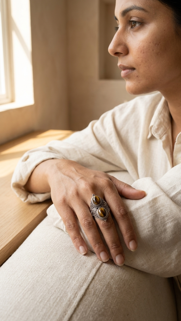 Anillo DUNA | Ojo de Tigre Natural
