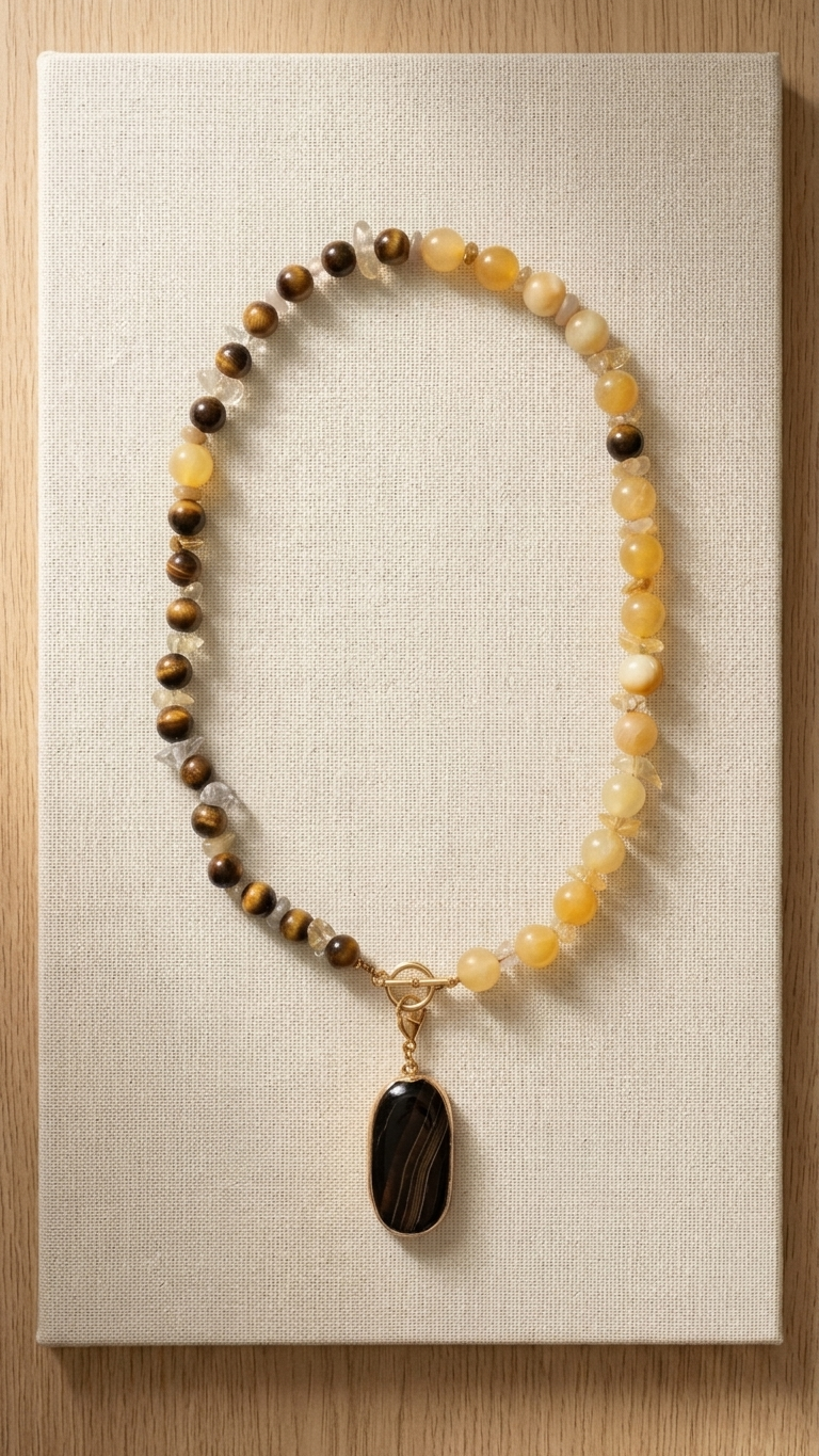 Collar AURELIA | Ágata Bandeada y Piedras Naturales