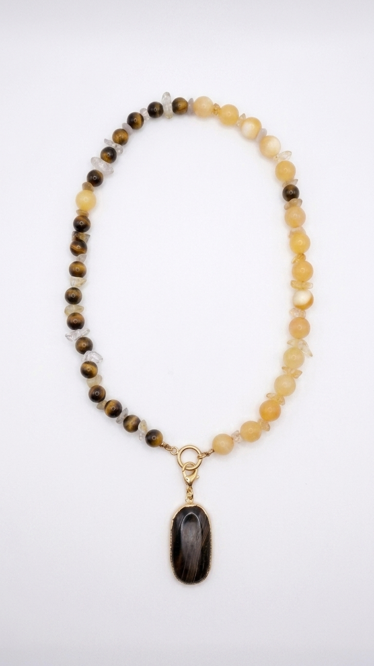 Collar AURELIA | Ágata Bandeada y Piedras Naturales
