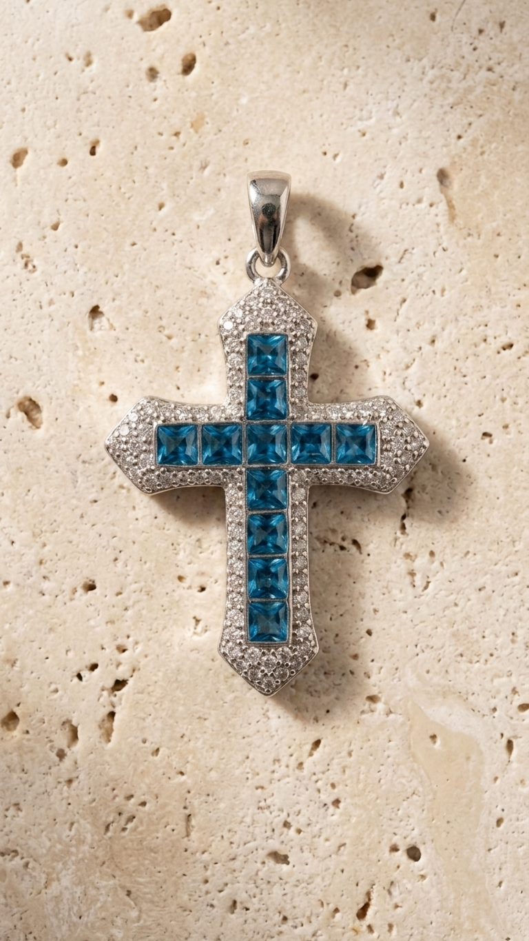 Collar ELARA | Topacio azul y circonitas