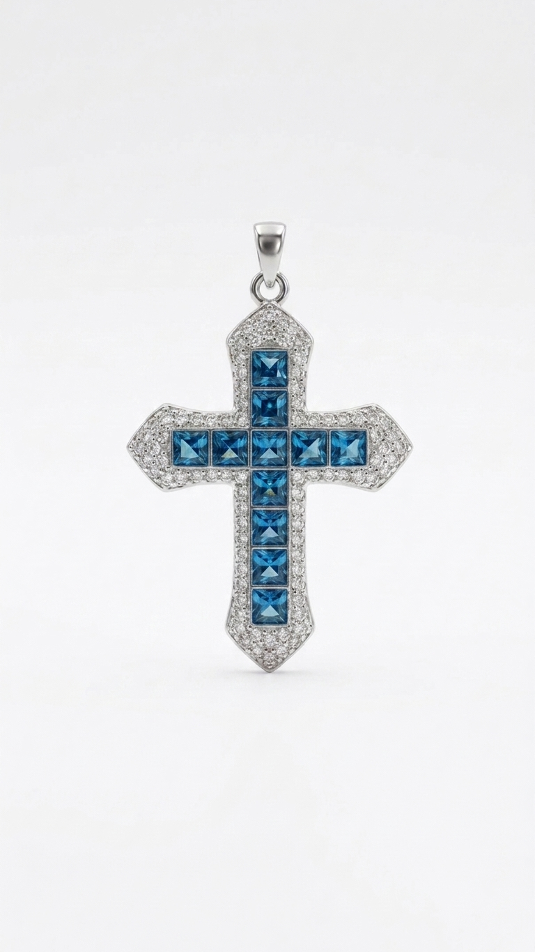 Collar ELARA | Topacio azul y circonitas