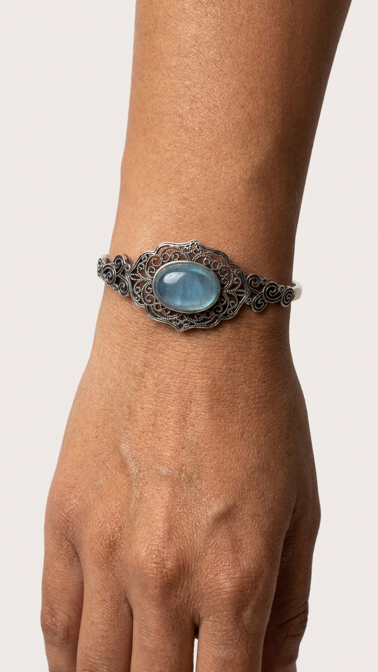 Brazalete GALATEA con Aguamarina natural