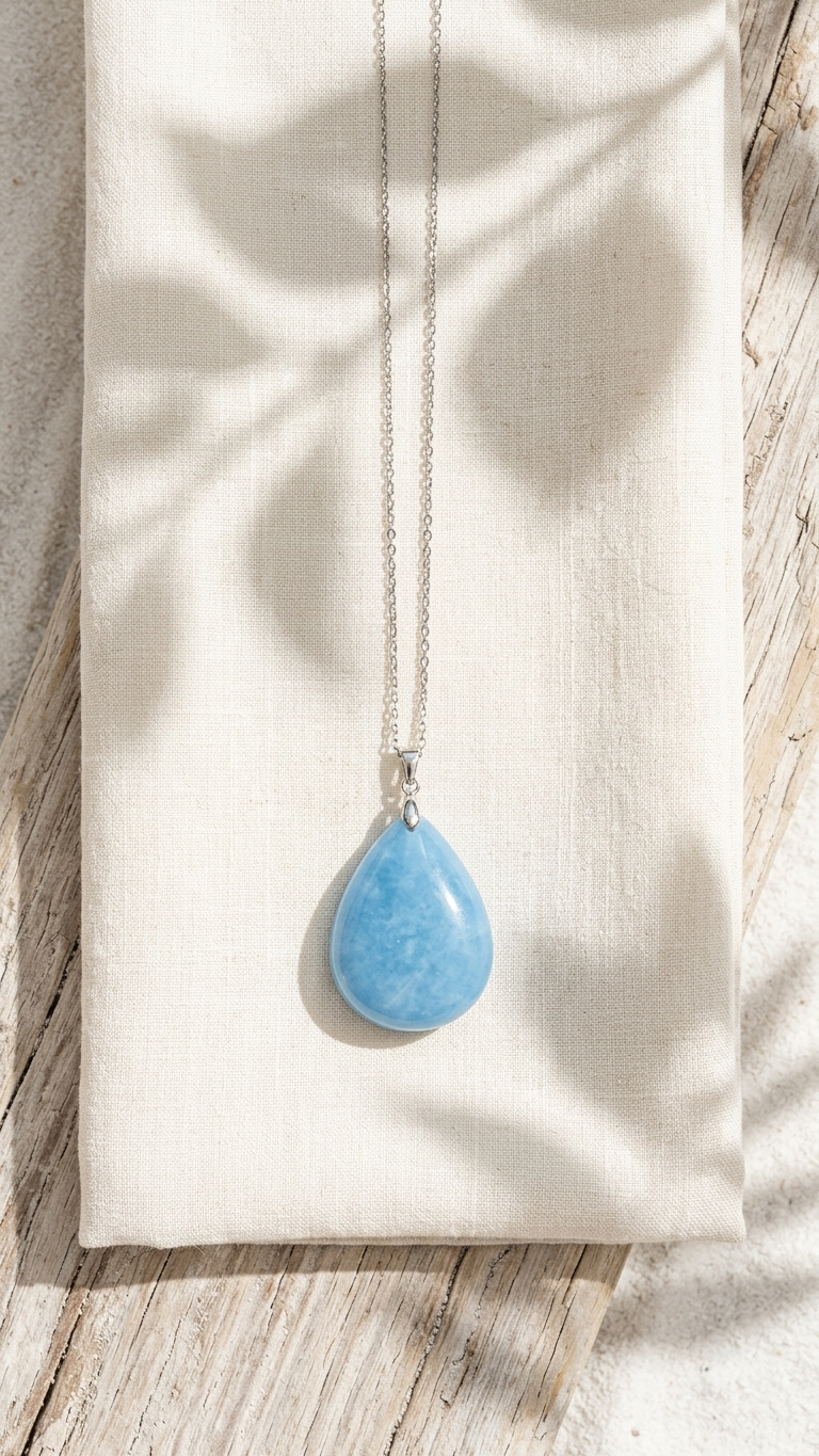 Collar OASIS | Aguamarina natural y plata de ley 925