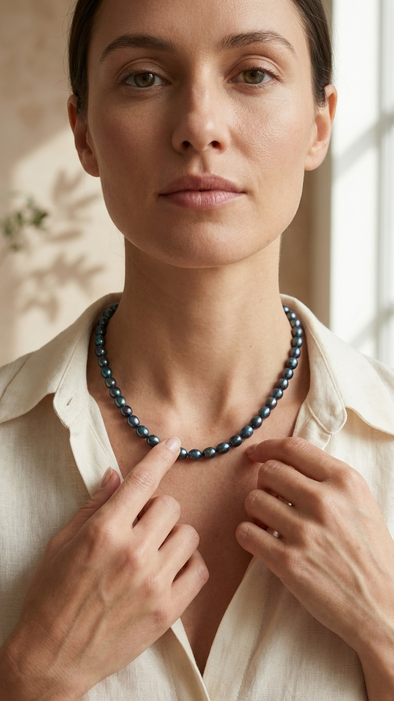 Collar ALISIA · Perlas de río