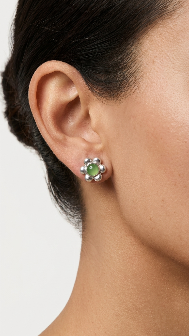 Pendientes FLORA · Jade Natural