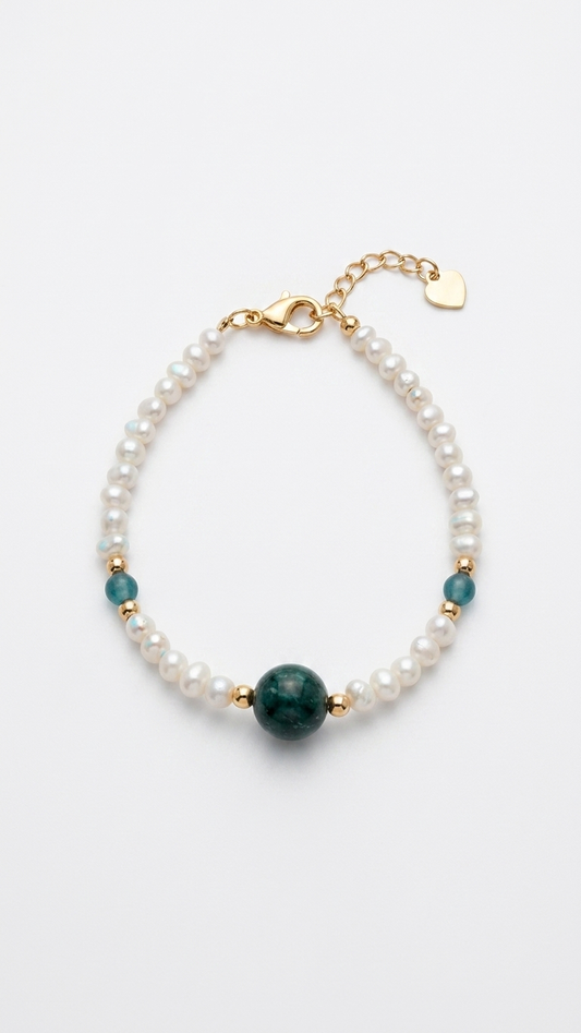 Pulsera NÁYADE · Perlas Naturales y Jade