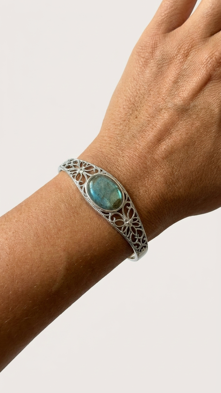 Brazalete AURORA · Labradorita Natural