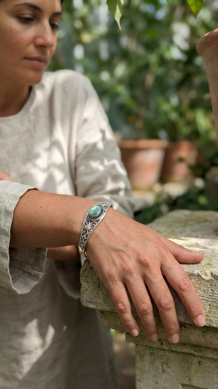 Brazalete AURORA · Labradorita Natural