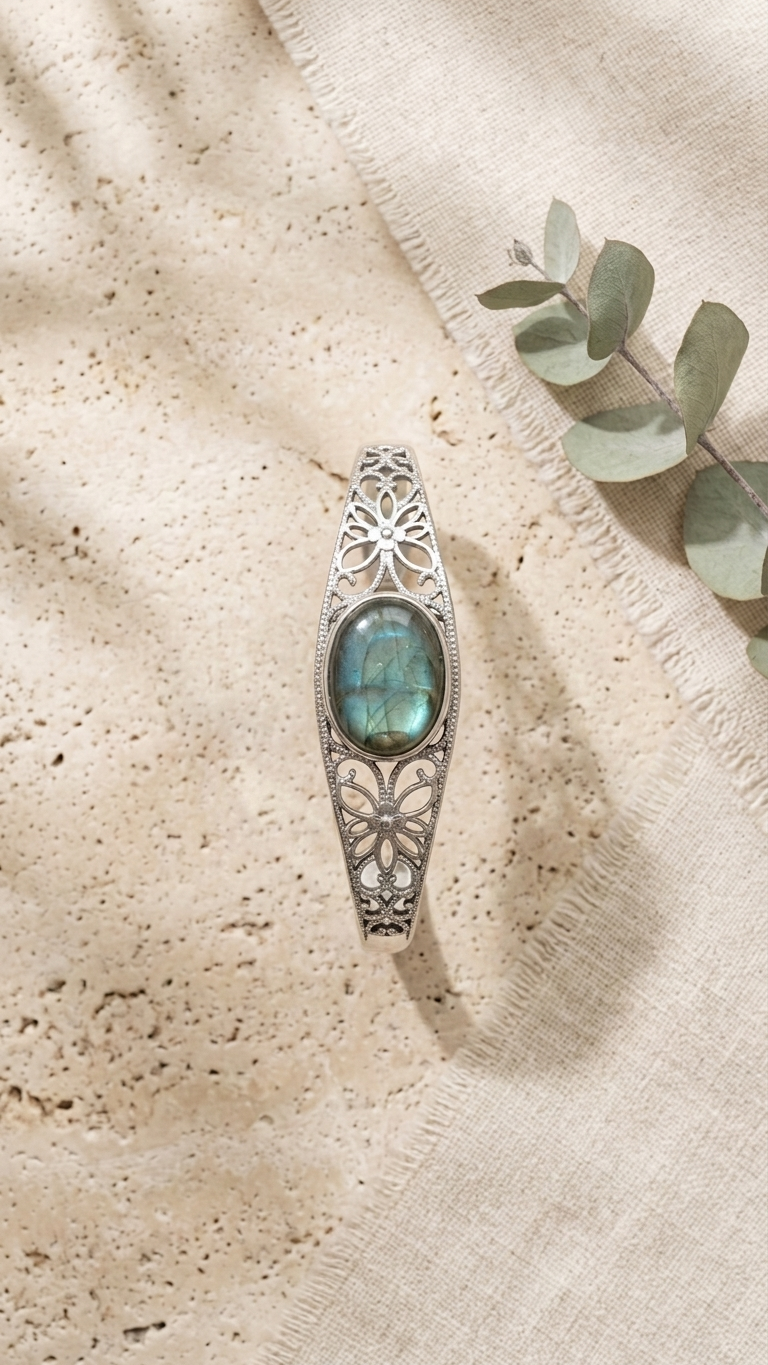 Brazalete AURORA · Labradorita Natural