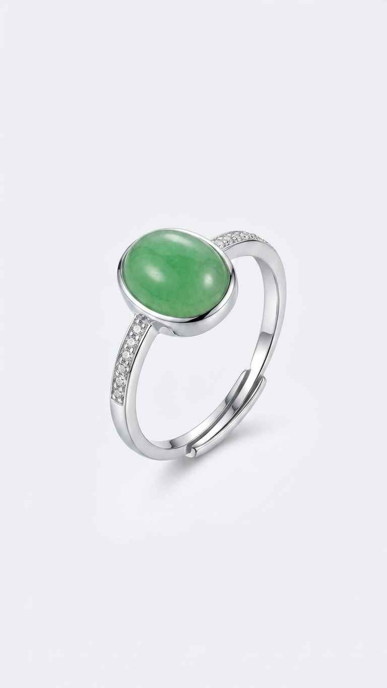 Anillo JADEA · Jade Natural Ajustable