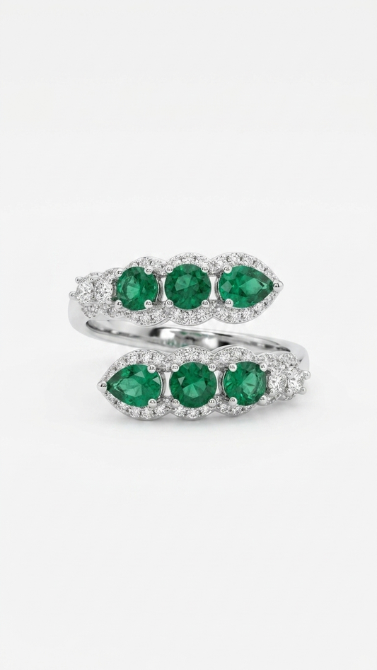 Anillo EMERA · Esmeraldas Naturales en Plata 925