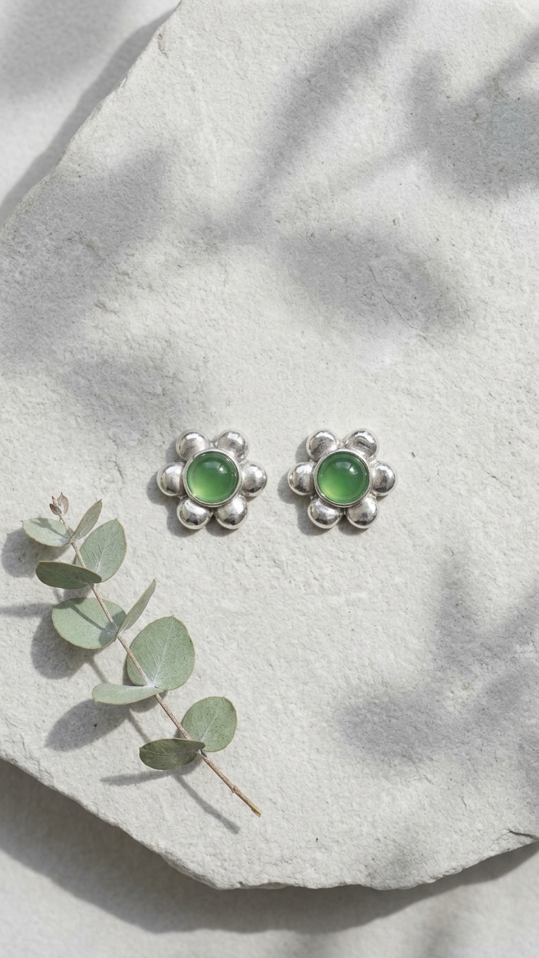 Pendientes FLORA · Jade Natural