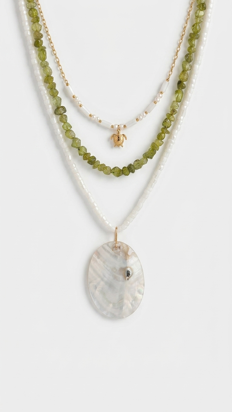 Collar Set EDÉN · Nácar & Peridoto