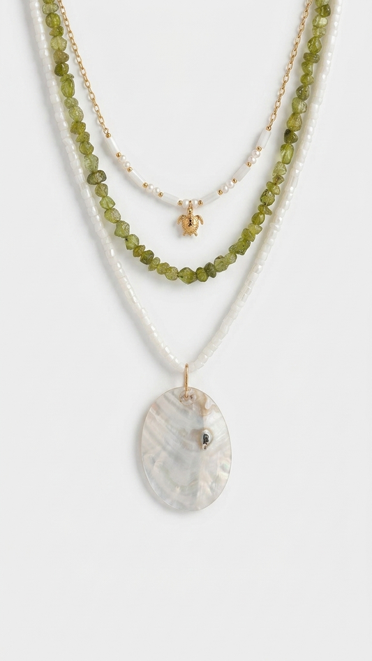 Collar Set EDÉN · Nácar & Peridoto