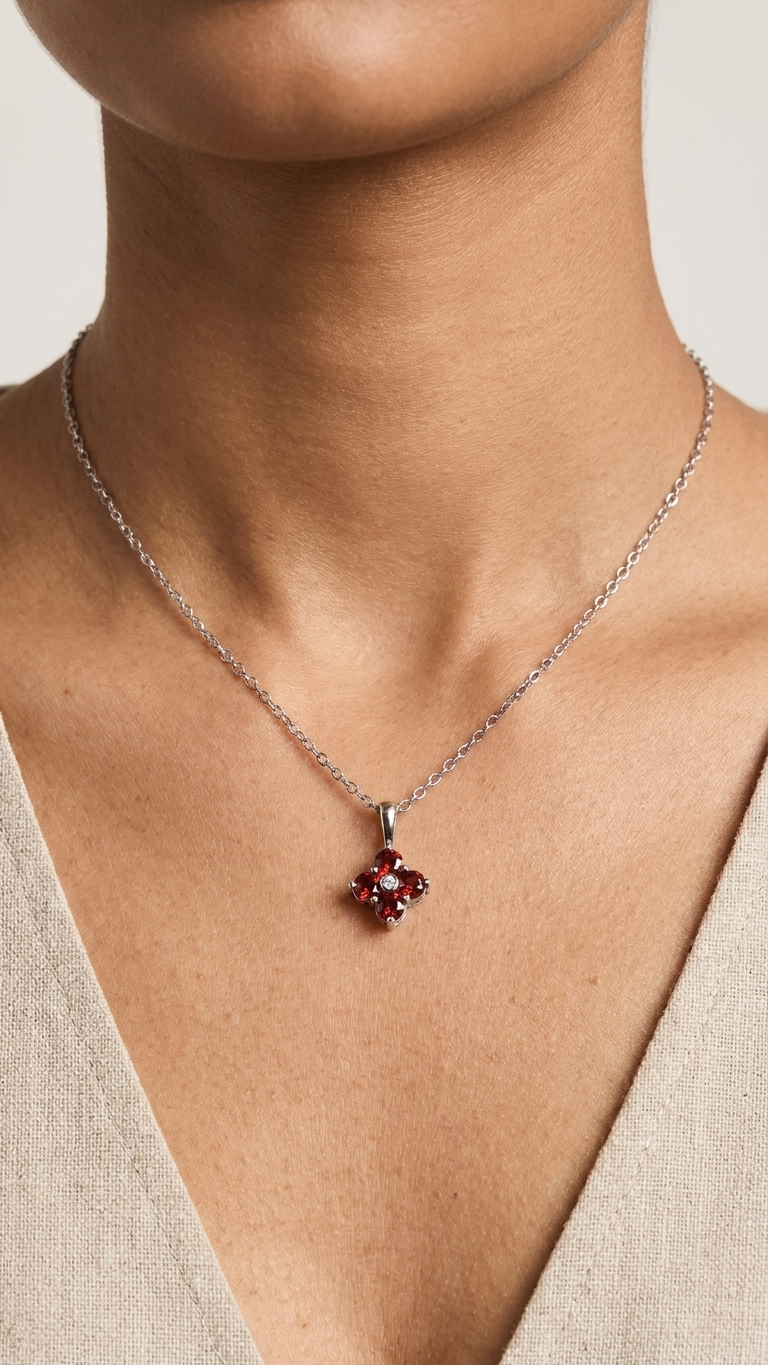 Collar SCARLETT - Granates y Circonita