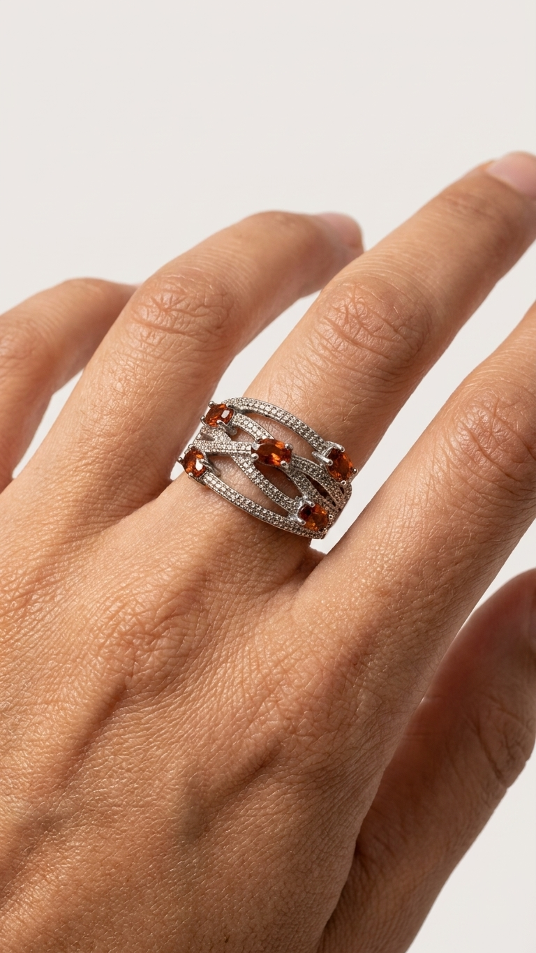 Anillo GARNET con Granates Facetados