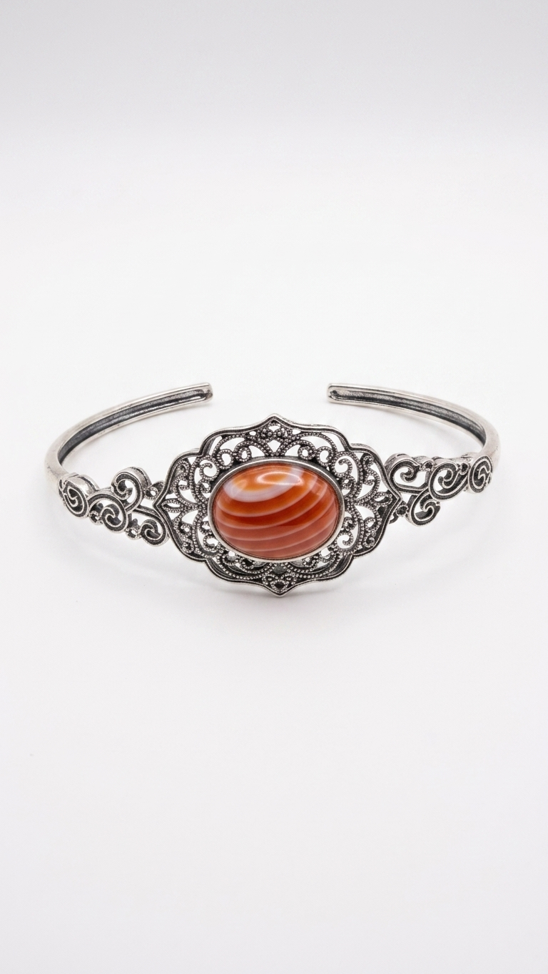 Brazalete CARMINE de Cornalina Natural