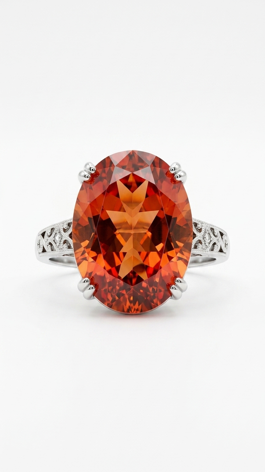 Anillo IGNIS de plata 925 con cuarzo místico Fire