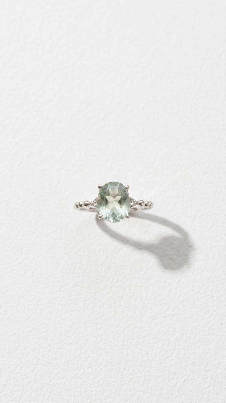 Anillo SYLVA · Cuarzo Verde Natural en Plata 925