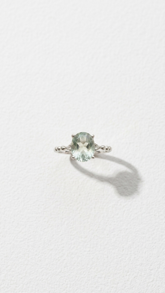 Anillo SYLVA · Cuarzo Verde Natural en Plata 925
