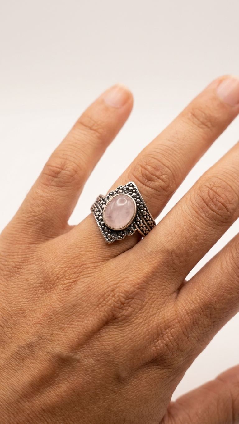 Anillo AURA — Cuarzo Rosa