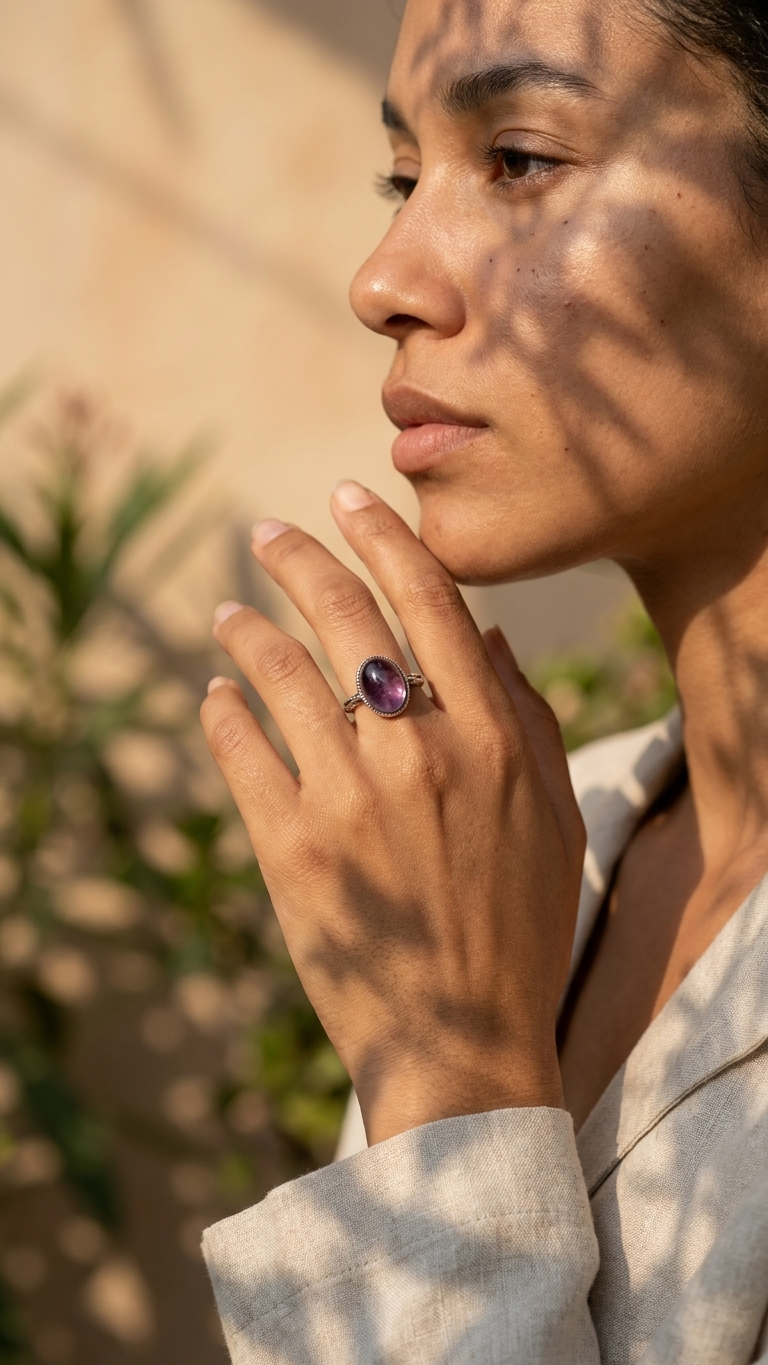 Anillo LILAC - Lepidolita Mica púrpura