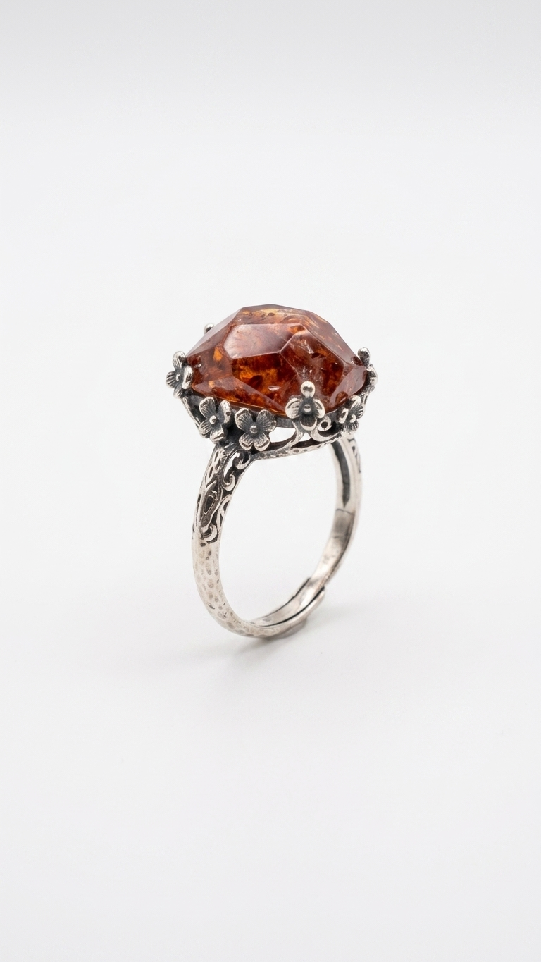ANILLO FLOREA · CUARZO FUEGO