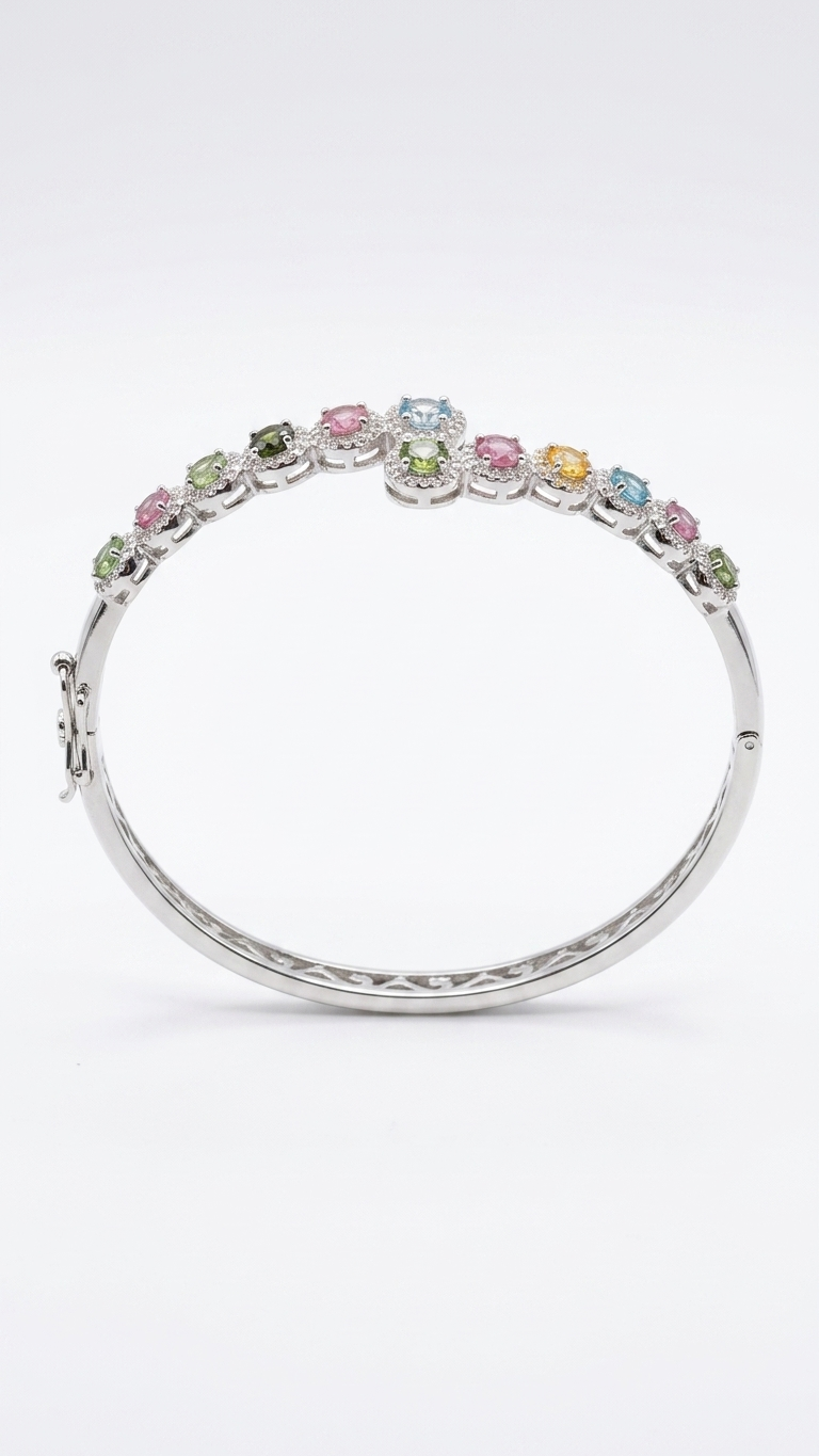 Brazalete ARIA  Turmalinas multicolor y circonitas
