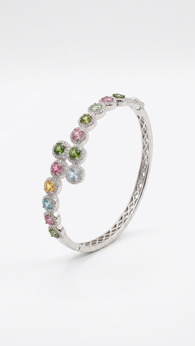 Brazalete ARIA  Turmalinas multicolor y circonitas