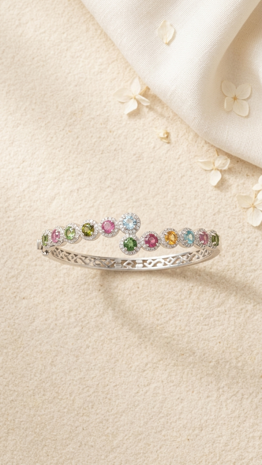 Brazalete ARIA  Turmalinas multicolor y circonitas