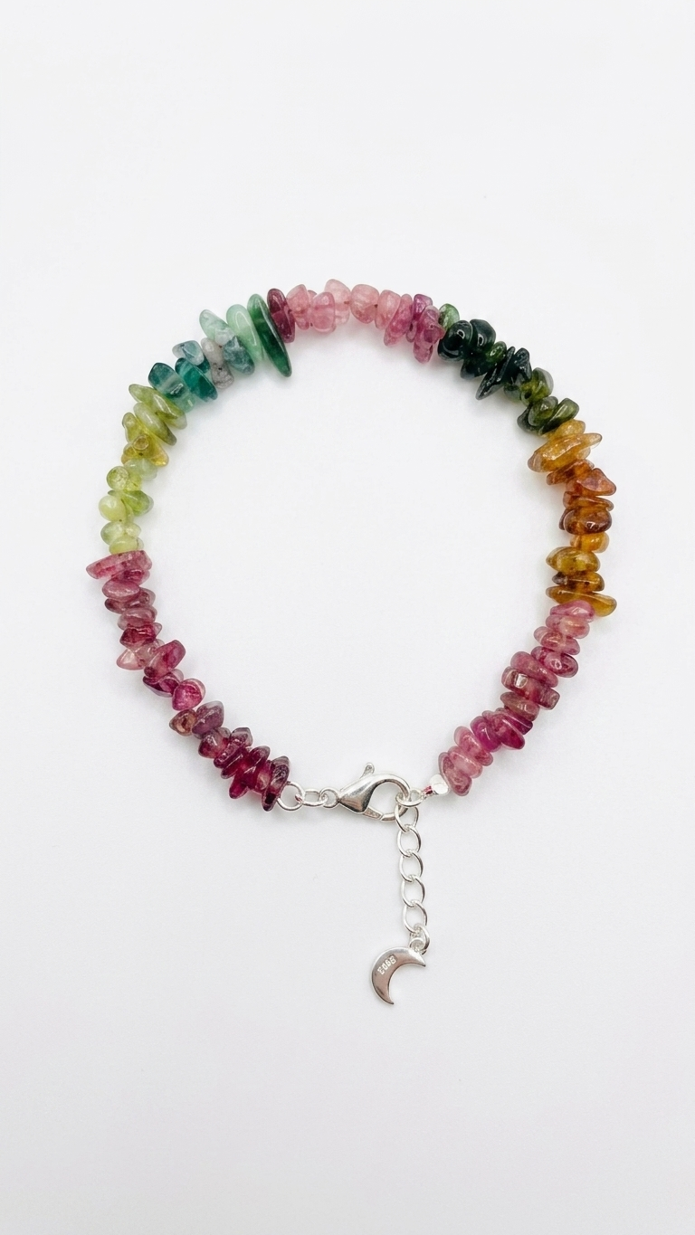 Pulsera MIRA - Turmalinas multicolor en plata 925