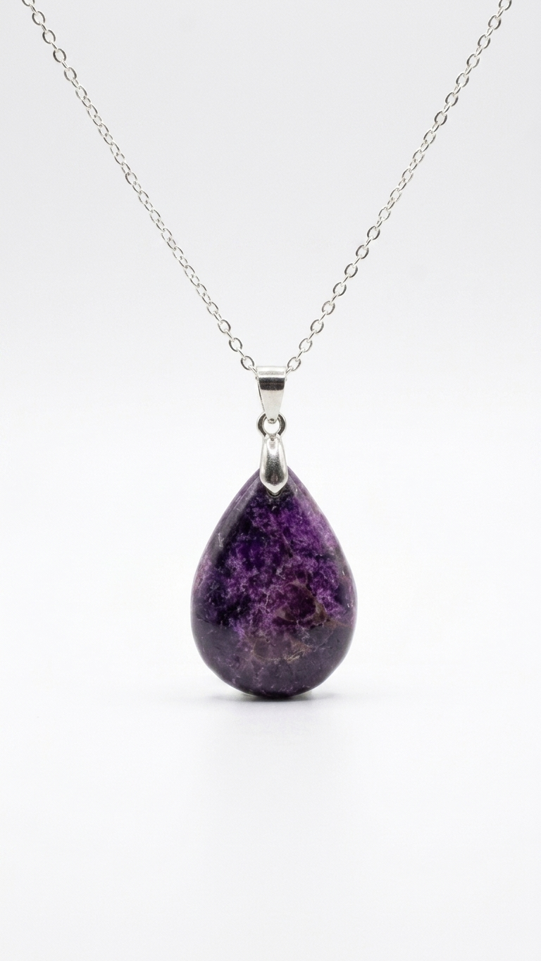 Collar LUMEN  Colgante de charoita y plata 925 |