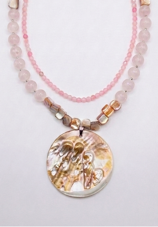 Set Nácar — Cuarzo Rosa y Madreperla