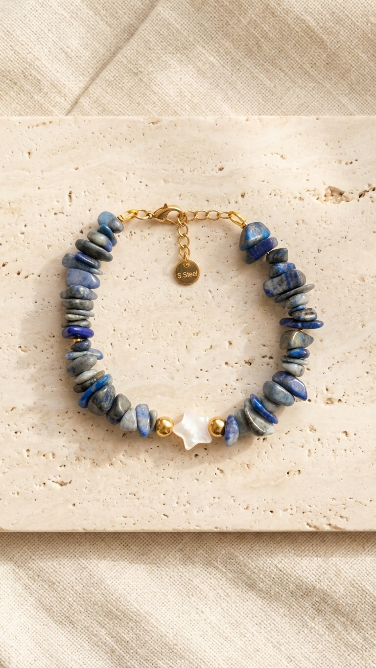 FORZA Pulsera con Minerales y Perla Barroca
