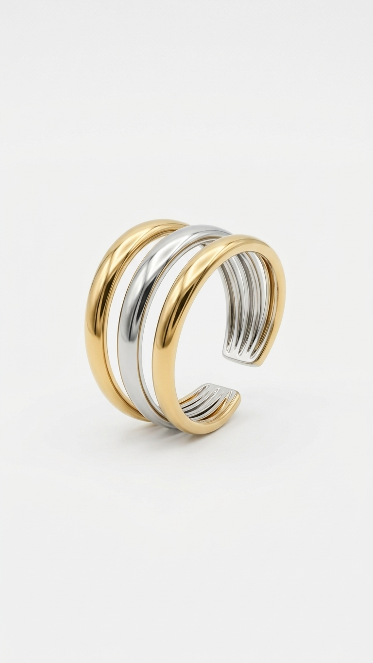 Anillo ANFITRITE - Acero bicolor